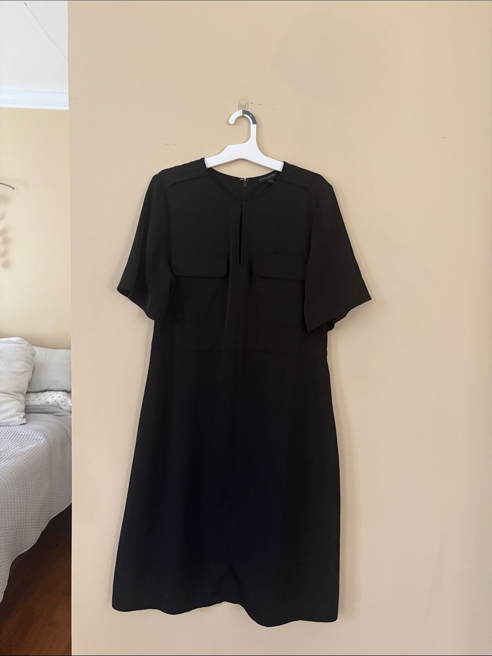 Banana Republic Black Midi Dress with Short Sleeves